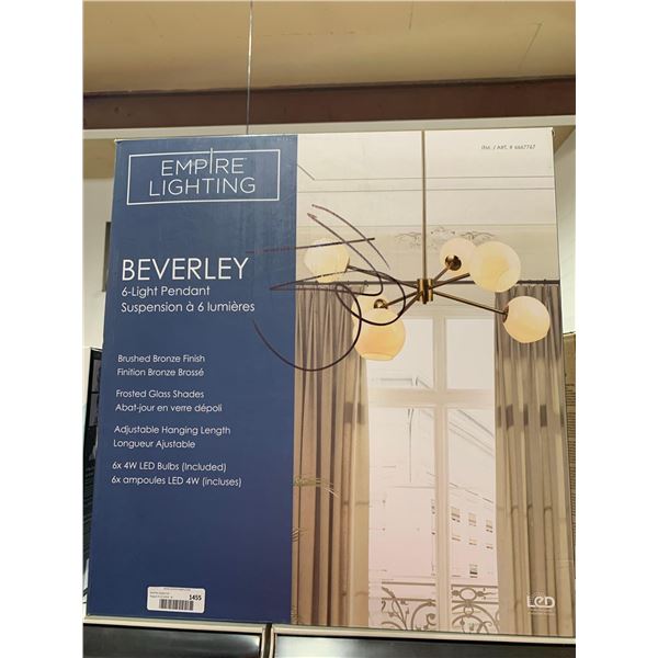 Empire Lighting Beverley 6- Light Pendant Light Brushed Bronze Finish