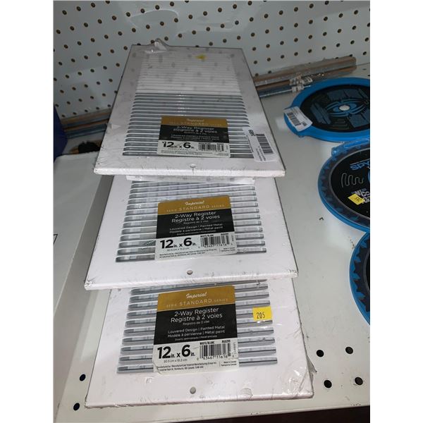 Imperial Standard 2-Way Register 12" x 6" Lot of 3