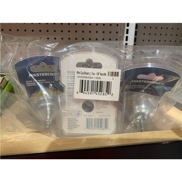 Mastercraft Fine Wire Cup Brush 1/4" 2" Lot of 3