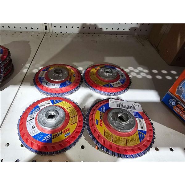 Lot of 4 Norton Red Heat 5" Flap Discs