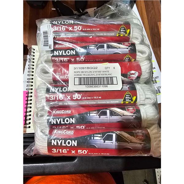 KingCord Nylon Shock Absorbing Rope 6x50'