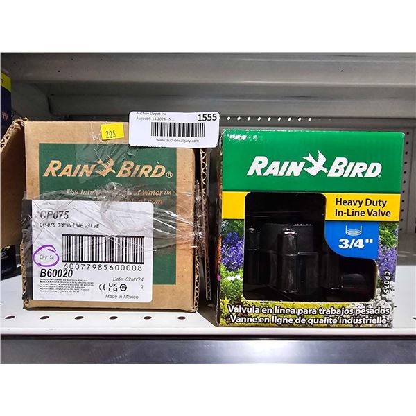 Lot of 5 Rain Bird Heavy Duty 3/4" In Line Valves
