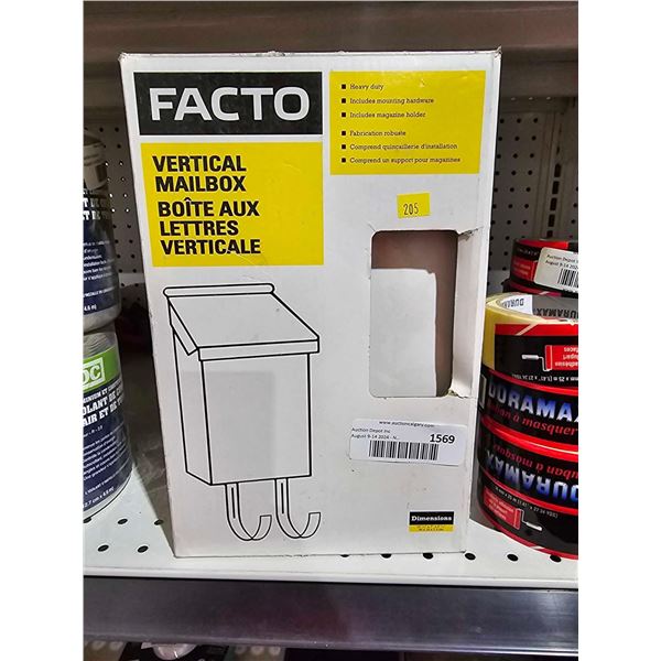 Facto Vertical Mailbox - White