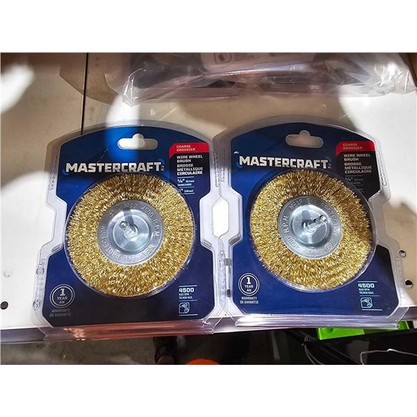 Lot of 2 Mastercraft 1/4" Corase Wire Wheel Brush