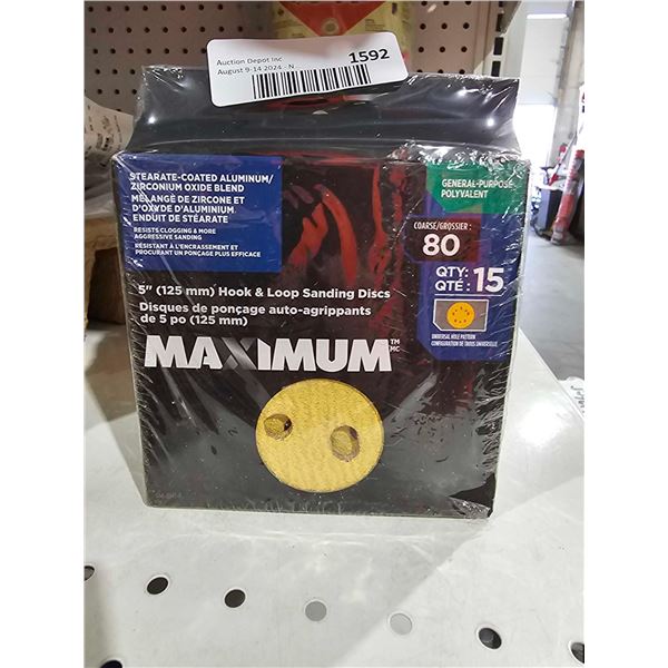 Maximum 5" Hook & Loop Sanding Discs 3x15Packs
