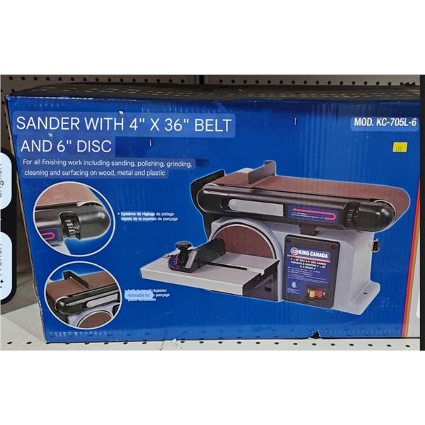 Sander with 4"x36" Belt and 6" Disc