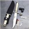 Image 1 : 8.5" SURVIVAL TACTICAL SERRATED HUNTING KNIFE w/ SHEATH Bowie Combat Fixed Blade