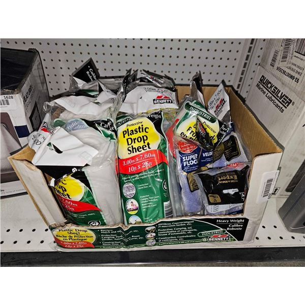 Box Lot of Assorted Painting Supplies