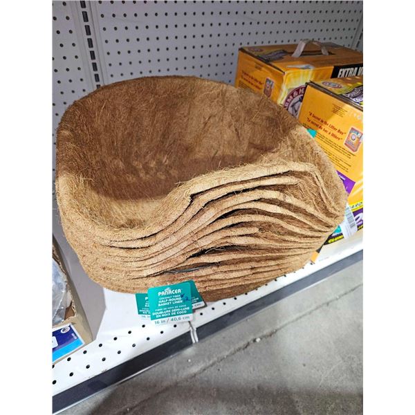 Lot of 12 Coconut Hair 16" Half Rounded Basket Liners