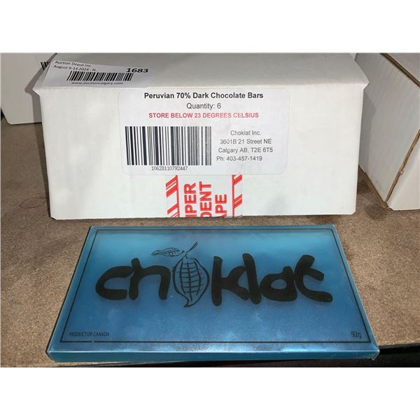 Choklat Locally Made Candy Bars - 70% Peruvian Dark Chocolate 6x92g
