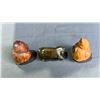 Image 2 : COPPER PIG AND TWO WOODEN BIRD ORNAMENTS