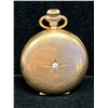 Image 1 : 14K GOLD WALTHAM POCKET WATCH WITH DIAMOND 39.1 GRAMS