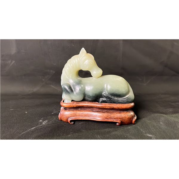 JADE HORSE WITH STAND