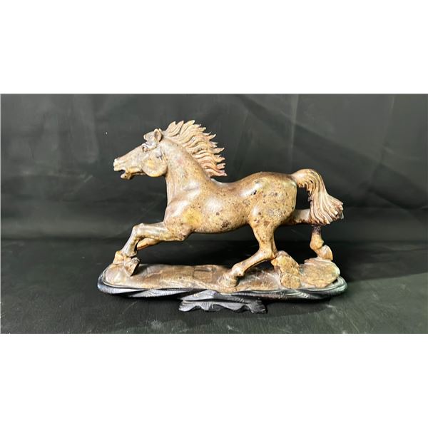 SOAPSTONE HORSE WITH STAND