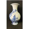 Image 3 : LARGE CHINESE BLUE AND WHITE VASE WITH CASE APPROX 16"