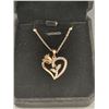 Image 2 : 18K GOLD PLATED ROSE HEART NECKLACE - CHAIN 18" LONG