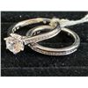 Image 2 : CUBIC ZIRCONIA ENGAGEMENT RING SET SIZE 6