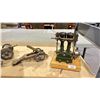 Image 2 : LOT OF ASSORTED COLLECTIBLES INCLUDING; MINI GOBLET, ANTIQUE CANNON REPLICAS & STEAM ENGINE MODEL