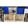 Image 1 : LOT OF 3 ASSORTED FRAMED PRINTS