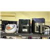 Image 1 : SHELF OF ASSORTED ITEMS INCLUDING; GOURMIA AIR FRYER, KALORIK AIR FRYER & TIGER RICE COOKER (UNKNOWN