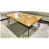 Image 2 : MOSAIC TOP WOOD TOP METAL COFFEE TABLE 54" X 30" X 16"