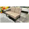 Image 1 : PAIR OF PATTERNED FABRIC ARMLESS LOUNGE CHAIRS