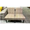 Image 2 : PAIR OF PATTERNED FABRIC ARMLESS LOUNGE CHAIRS