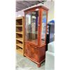 Image 2 : WOOD DISPLAY CABINET WITH SIDE ACCESS, 2 GLASS SHELVES AND INTERIOR LIGHTING 36" X 16" X 79"