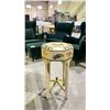 Image 1 : OCTAGONAL HAND PAINTED SINGLE DRAWER END TABLE WITH ROOSTER & FRUIT MOTIF 29"H