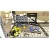 Image 1 : ASSORTED TOOLS INCLUDING; RYOBI ELECTRIC SCREWDRIVER WITH BATTERY & CHARGER, MASTERCRAFT