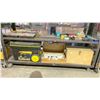 Image 1 : SHELF OF ASSORTED ITEMS INCLUDING; STANLEY PRO MOBILE TOOLCHEST, BOX OF ROUTER BIT ORGANIZERS &