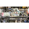 Image 2 : SHELF OF ASSORTED ITEMS INCLUDING; CLAMPS, WORK LIGHT, RAT TRAPS & MORE