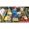 Image 2 : SHELF OF ASSORTED ITEMS INCLUDING; CLIMBING ROPE, FOLDABLE PYLON, TORCH & MORE