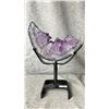 Image 1 : AMETHYST MOON ON STAND APPROX 8" LISTED RETAIL $2200