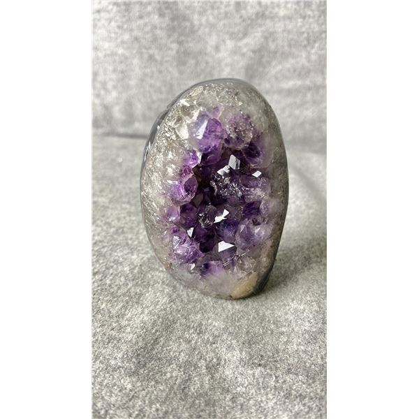 POLISHED AMETHYST GEODE APPROX 4X2.8" LISTED RETAIL $800