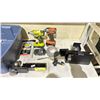 Image 2 : LOT OF ASSORTED TOOLS RYOBI CORDLESS DRILL WITH BATTERIES, RIDGID CORDLESS DRILL WITH BATTERY, DUCT