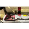 Image 2 : SHELF OF ASSORTED TOOLS INCLUDING; HUSKY WRENCH SET, DRILL BITS & HOLE PUNCH BITS