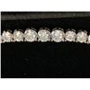 Image 2 : PLATINUM PLATED 3MM TO 6MM GRADUATED TENNIS BRACELET - ADJUSTABLE 7.0" - 8.0" LONG