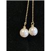 Image 2 : GOLD PLATED 8.0MM SYNTHETIC PEARL NECKLACE - ADJUSTABLE 16" TO 32"