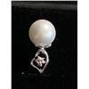 Image 2 : PLATINUM PLATED 9.0MM SYNTHETIC PEARL SIDE HEART RING SIZE 5