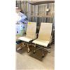 Image 2 : 2 CHROME & LEATHER ROLLING OFFICE CHAIRS