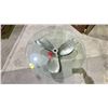 Image 2 : ART PROPELLER GLASS TOP ROUND COFFEE TABLE 43"