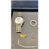 Image 2 : ASSORTMENT OF GOLD & SILVER JEWELRY INCLUDING BULOVA WATCH