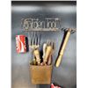 Image 2 : Cast Iron Garden Tools Sign and Hanging Basket with With Tools