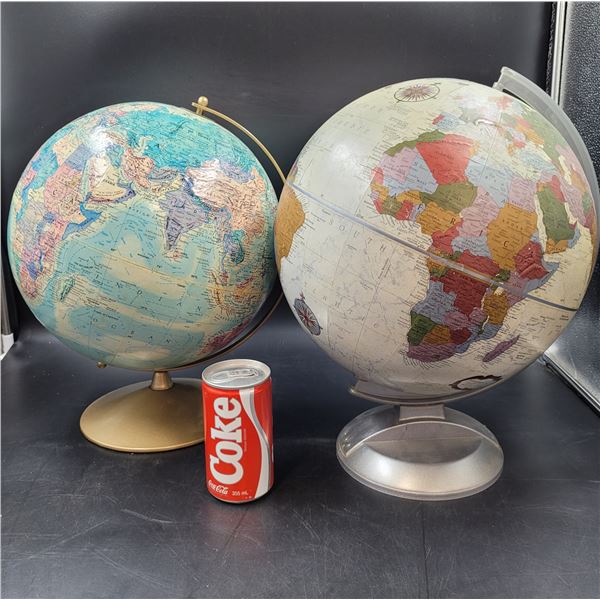 2 Vintage Globes