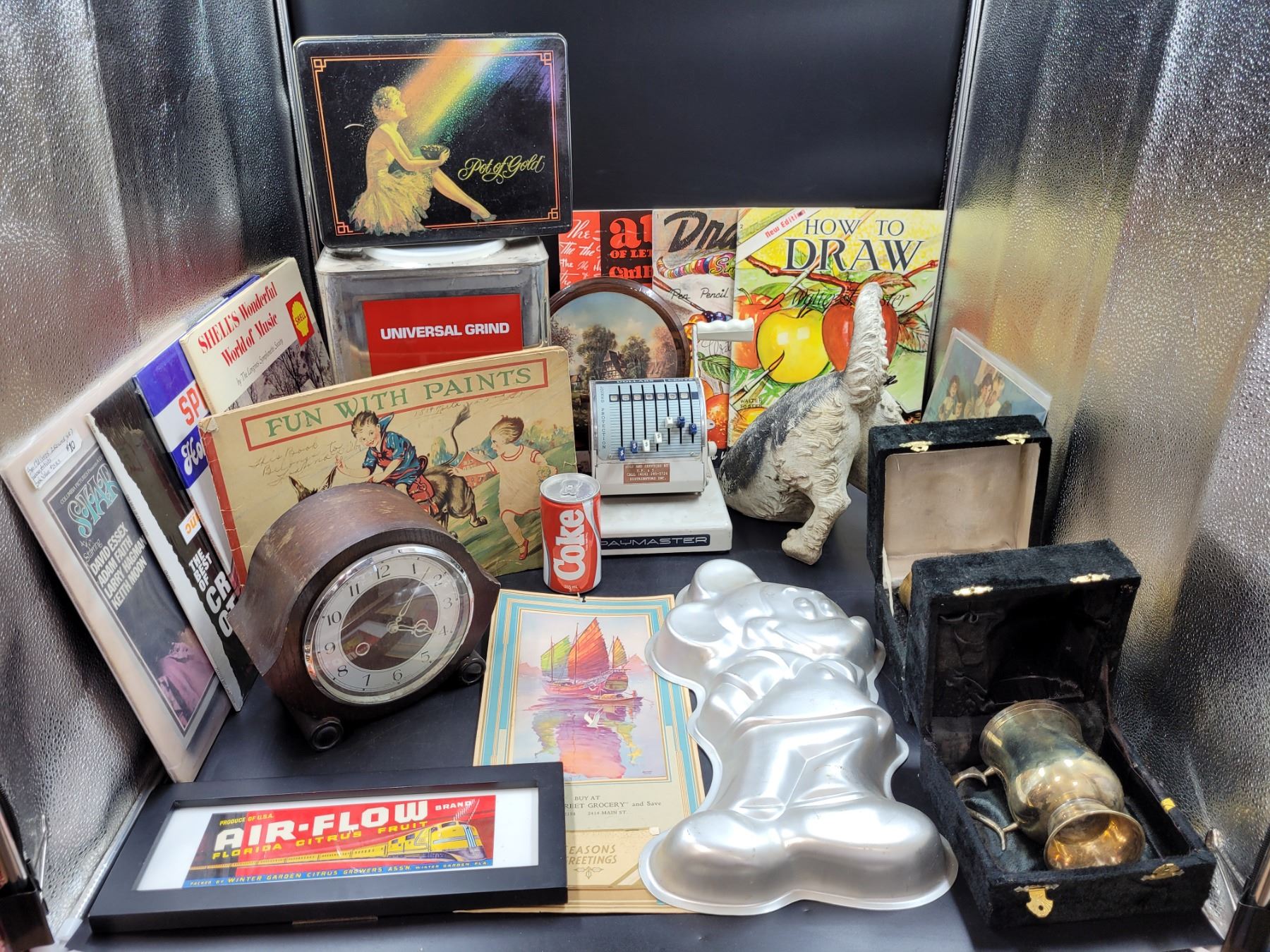 Vintage Books, Paymaster, Mantle Clock, and More