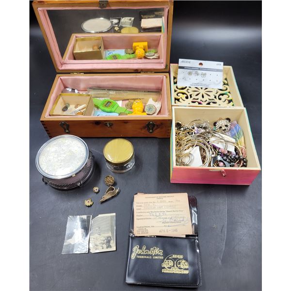 Vintage Photos/Paper, Costume Jewelry, and Jewelry Boxes