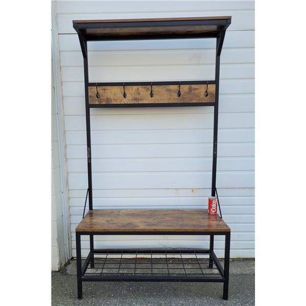 Wood and Metal Hall Stand/Coat Rack