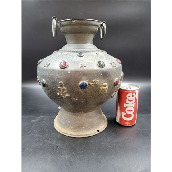 Vintage Metal Buddha Lamp Base