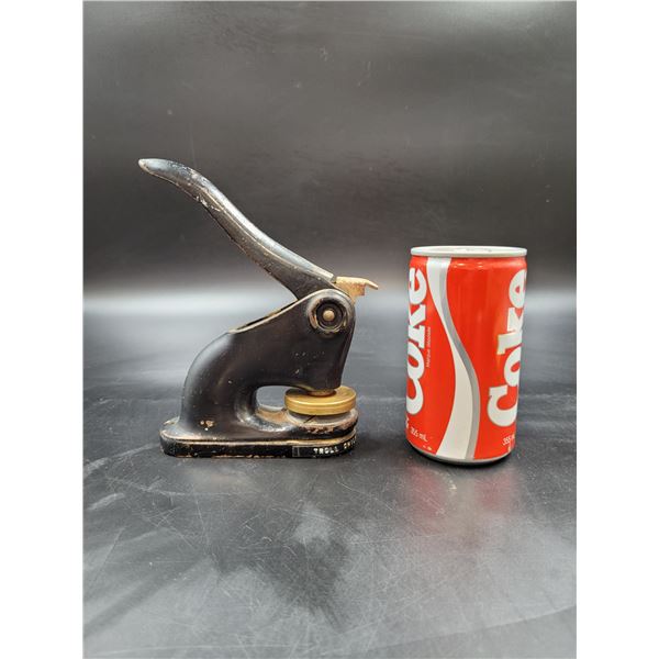 Antique Cast Iron Seal Embosser Made in the USA